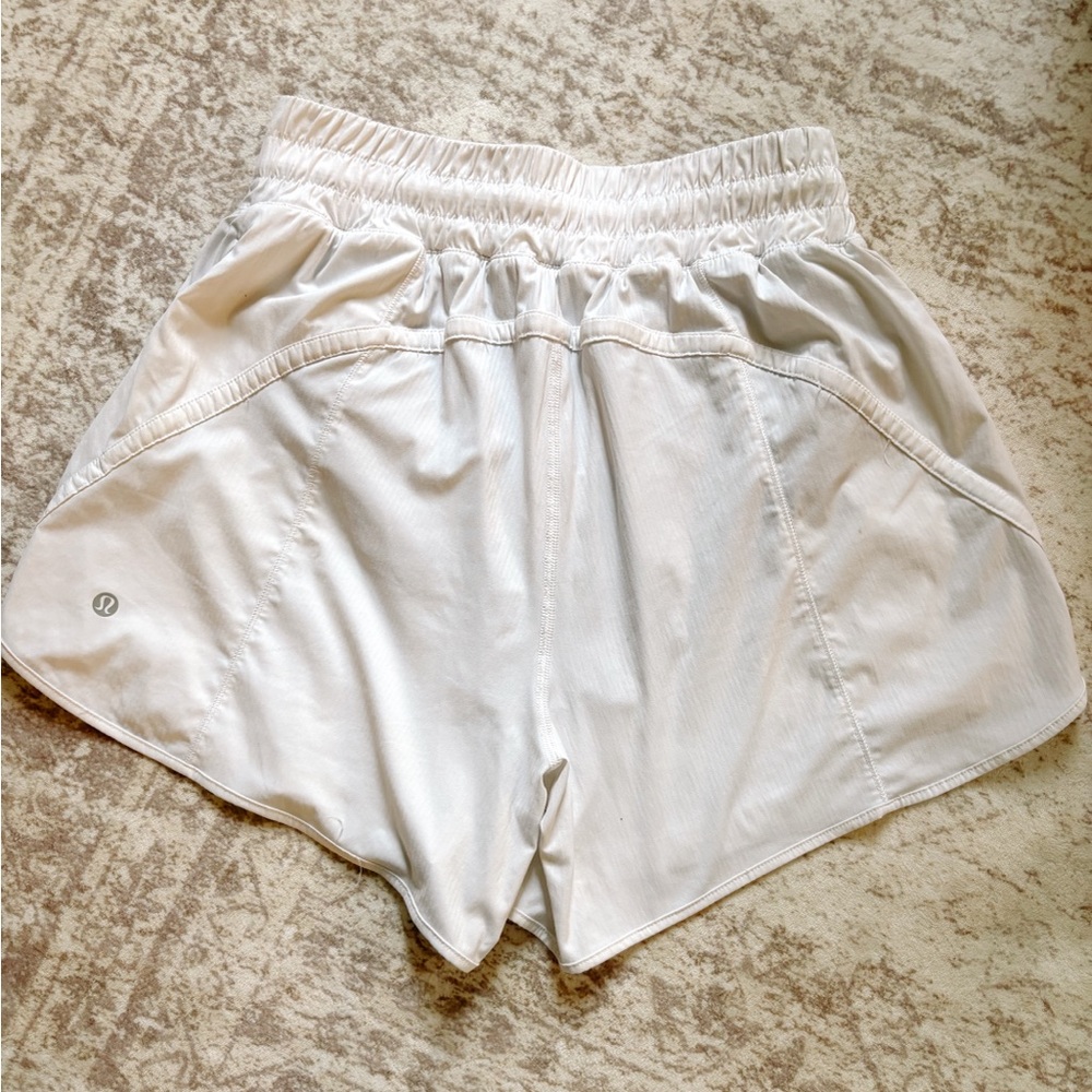 Lululemon athletica Women's White Track That High-Rise Lined Short 5"